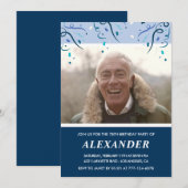 Modern Navy Blue Photo Man 78 jaar Kaart (Voorkant / Achterkant)