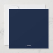 Modern Navy Blue Pine Bough Floral Gold Script Feestdagenkaart (Achterkant)