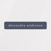 Modern Navy Blue Platinum Roos Waterdichte Naam Labels (Design 1)