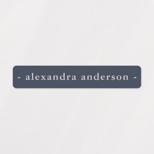 Modern Navy Blue Platinum Roos Waterdichte Naam Labels (Design 1)