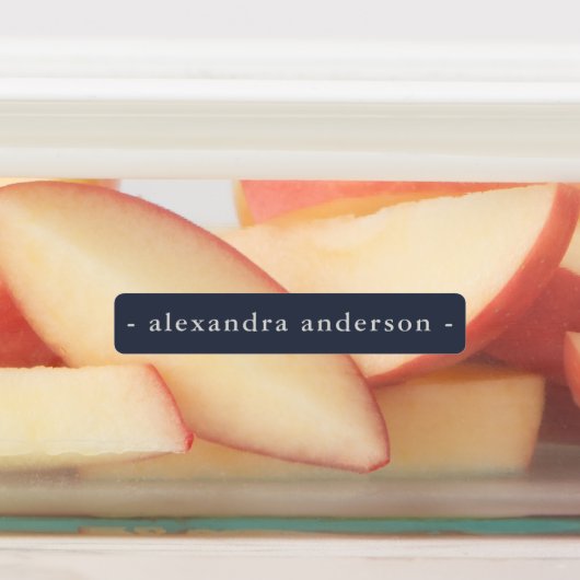 Modern Navy Blue Platinum Roos Waterdichte Naam Labels (Aangebracht)