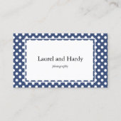 Modern Navy Blue Polka Dots Custom Visitekaartje (Voorkant)