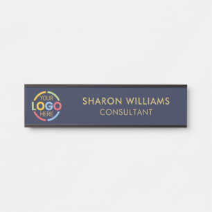 Modern Navy Blue Professional Custom Business Logo Deurbordje