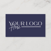 Modern Navy Blue Professional Foto Logo Visitekaartje (Achterkant)
