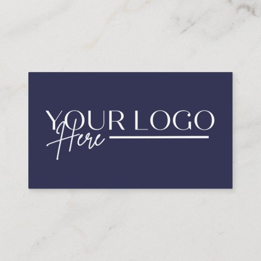 Modern Navy Blue Professional Foto Logo Visitekaartje (Achterkant)