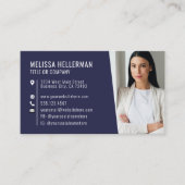 Modern Navy Blue Professional Foto Logo Visitekaartje (Voorkant)