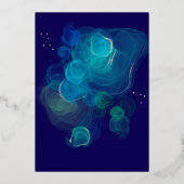 Modern Navy Blue Real Gold Folie Uitnodiging (Achterkant)