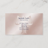 Modern Navy Blue Roos Gold Attorney Lawyer Visitekaartje (Achterkant)