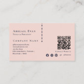 Modern Navy Blue Roos Gold Elegant Monogram Visitekaartje (Achterkant)