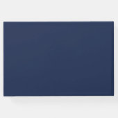 Modern Navy Blue Roos Goud Glitter Script Gastenboek (Achterkant)