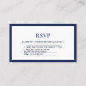 Modern Navy-Blue Royal Wedding Rsvp Card Informatiekaartje (Voorkant)