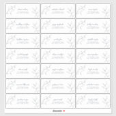 Modern Navy Blue Script Botanical Guest Address Sticker (Vel)