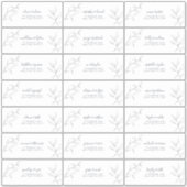 Modern Navy Blue Script Botanical Guest Address Sticker (Voorkant)