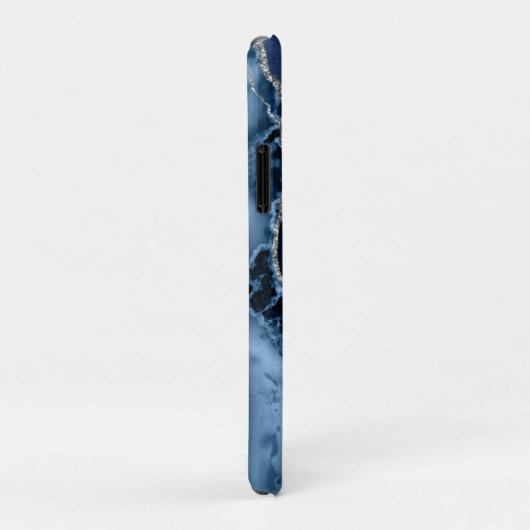 Modern Navy Blue Silver Agate Metallic Case-Mate iPhone Case (Achterkant/rechts)