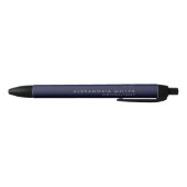 Modern Navy Blue Silver Monogram Zwarte Inkt Pen (Bodem)