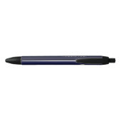 Modern Navy Blue Silver Monogram Zwarte Inkt Pen (Achterkant)
