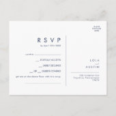 Modern Navy Blue | Silver Song Request RSVP Card Briefkaart (Achterkant)