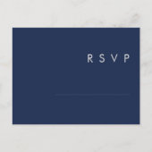 Modern Navy Blue | Silver Song Request RSVP Card Briefkaart (Voorkant)