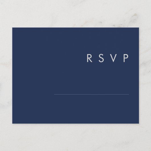 Modern Navy Blue | Silver Song Request RSVP Card Briefkaart (Voorkant)