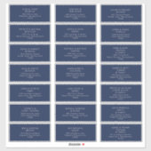 Modern Navy Blue | Silver Wedding Guest Address Sticker (Vel)