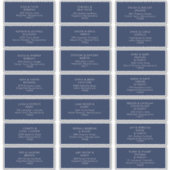 Modern Navy Blue | Silver Wedding Guest Address Sticker (Voorkant)