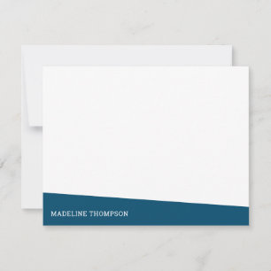 Modern Navy Blue Slanted Slab Typography Notitiekaartje