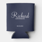 Modern Navy Blue Specialized Groomsman Blikjeskoeler (Voorkant)