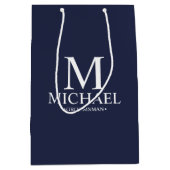 Modern Navy Blue Specialized Groomsman Medium Cadeauzakje (Voorkant)