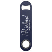 Modern Navy Blue Specialized Groomsman Speed Flessenopener (Voorkant)
