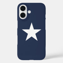 Modern Navy Blue Star Mark iPhone 16 Hoesje