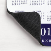 Modern Navy Blue Stripe 2017 Calendar and Photo Muismat (Hoek)