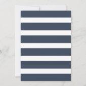 Modern Navy Blue Stripe Waterverf Lemon Kaart (Achterkant)