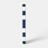 Modern Navy Blue Stripes Naam Samsung Galaxy Hoesje (Linkerkant)