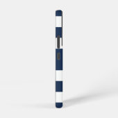 Modern Navy Blue Stripes Naam Samsung Galaxy Hoesje (Rechterkant)