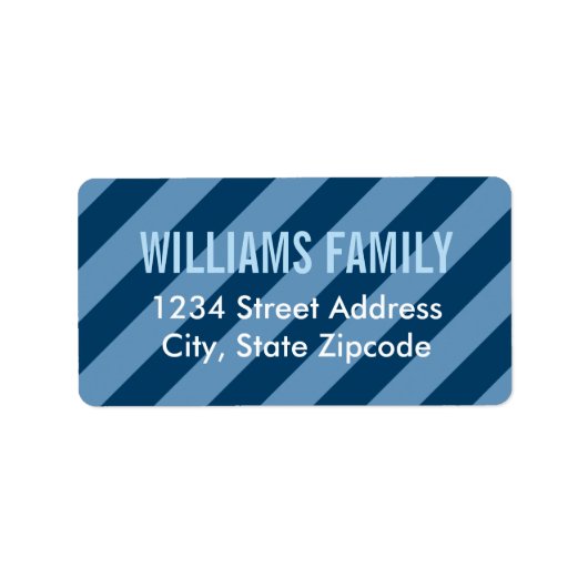 Modern Navy Blue Stripes Pattern-adres Etiket (Voorkant)