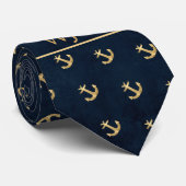 Modern Navy Blue Stropdas (Opgerold)