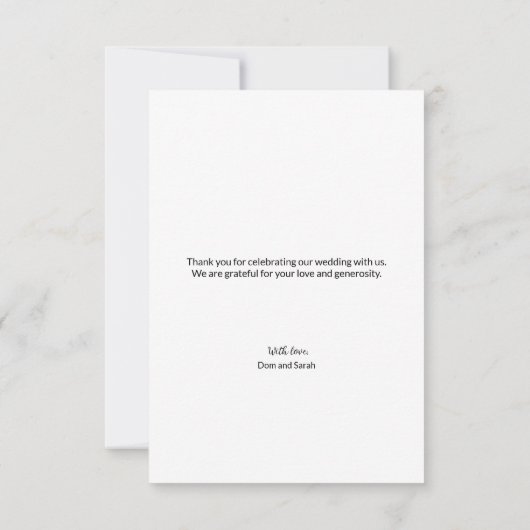 Modern Navy Blue Thankful script Wedding Photos Bedankkaart (Achterkant)