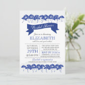 Modern Navy Blue Umbrella Vrijgezellenfeest Kaart (Staand voorkant)