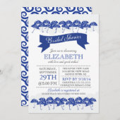 Modern Navy Blue Umbrella Vrijgezellenfeest Kaart (Voorkant / Achterkant)