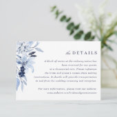 Modern Navy Blue Waterverf Bloemen invoegen Detail Kaart (Staand voorkant)
