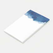 Modern Navy Blue Waterverf Splash Personalized Post-it® Notes (Schuin)