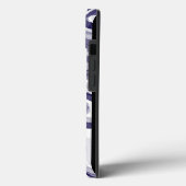 Modern Navy Blue Wavy iPhone Case (Achterkant / Links)