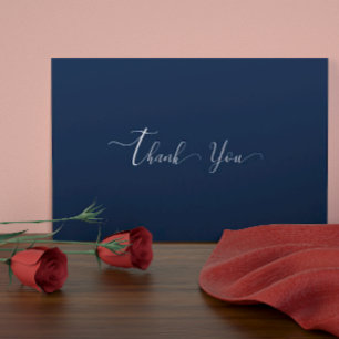 Modern Navy Blue Wedding Bedankkaart