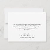 Modern Navy Blue Wedding Bedankkaart (Achterkant)