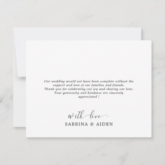 Modern Navy Blue Wedding Bedankkaart (Achterkant)