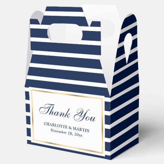 Modern Navy Blue Wedding Bedankt Bedankdoosjes (Geopend)