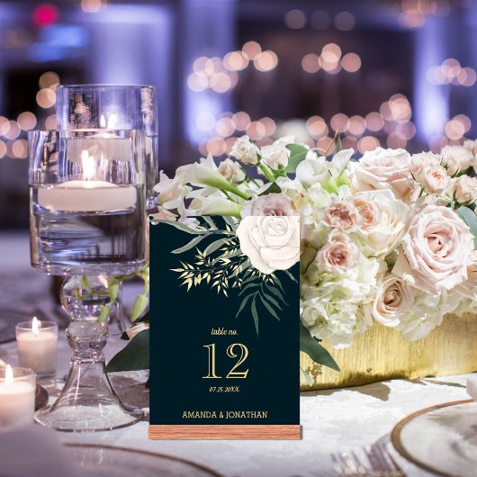 Modern Navy Blue Wedding Table Kaart Number