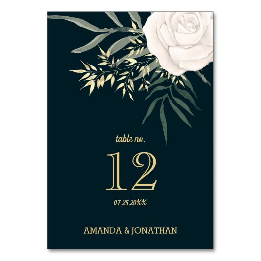Modern Navy Blue Wedding Table Kaart Number (Voorkant)