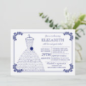 Modern Navy Blue Wedding Vrijgezellenfeest Kaart (Staand voorkant)