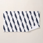 Modern Navy Blue Whales Bad Handdoek (Handdoek)
